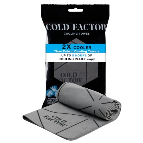Instant PVA Cooling Towels, Cooling Neck Wraps, Gray, 1 Pack | 5 Hours of Cooling, UPF 50+, Soft Cooling Towels for Neck and Face, Machine Washable, Ideal for Sports & Workouts, 13"x29.5"
