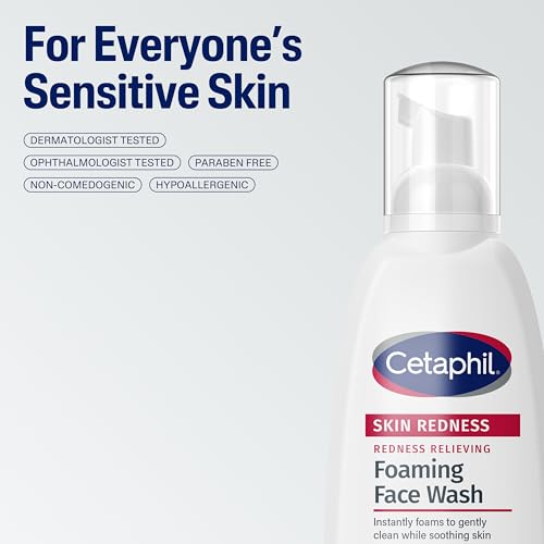 Cetaphil Kızarıklık Giderici Köpüren Yüz Temizleyici, Hassas Ciltler İçin, 237 ml