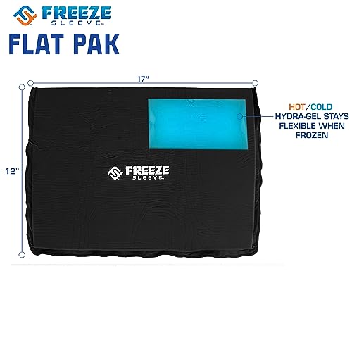 FreezeSleeve Flat Pak | 12" x 17" Extra Large Reusable Gel Ice Pack for Hot and Cold Therapy | Soft Flexible Cooling Pad for Back Hip Leg Injuries and Pain Relief | Cold Compress for Injury Recovery