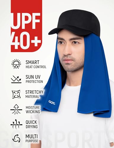 Instant Cooling Towel Neck & Face - Sweat Rag Neck Wraps Gym Workout | 40x12 Inch, Evaporative Cooling, Wet Wring Snap Activation, Lightweight, UPF 40+, Outdoor Adventures