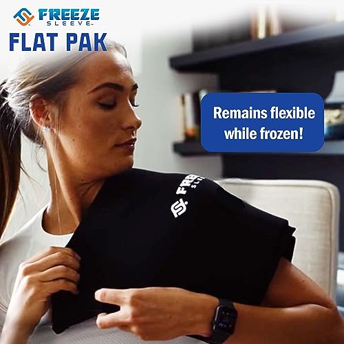 FreezeSleeve Flat Pak | 12" x 17" Extra Large Reusable Gel Ice Pack for Hot and Cold Therapy | Soft Flexible Cooling Pad for Back Hip Leg Injuries and Pain Relief | Cold Compress for Injury Recovery