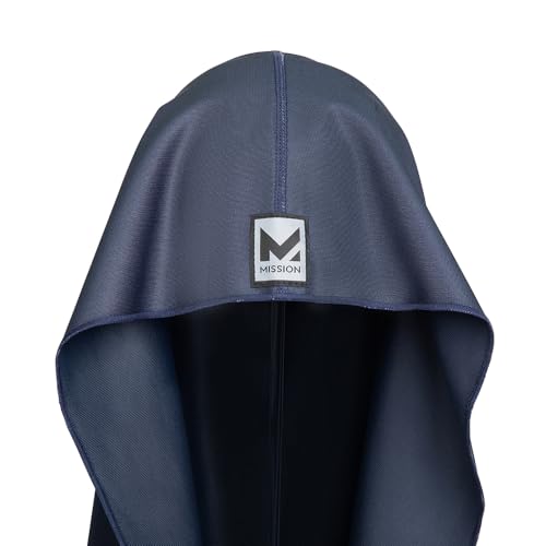MISSION Max Plus Cooling Hoodie Towel- Hood Towel, Cools Instantly When Wet, UPF 50 Sun Protection, Contours Your Head to Stay in Place, Great for Sports, Fitness, Gym (Navy)