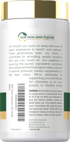 Carlyle Red Clover Capsules | 200 Count | Trifolium Pratense