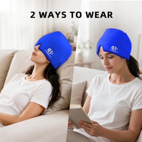 Migraine Relief Cap, Soothing Headache Ice Face Mask Products | Hot and Cold Therapy, Migraine Headache Relief Cap for Migraine, Sinus, Puffy Eyes, Tension, Stress and Hangover