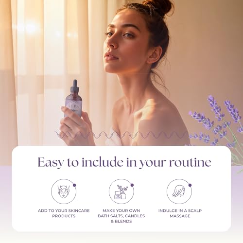 Siva Lavender Essential Oil, Glass Bottle with Dropper, 4 Fl Oz (118 ml)