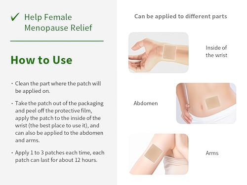 Menopause Relief Patches Therapy Patches Natural Hot Flash Patch for Sleeping Aid & Restful Nights-Relieves Hot Flashes, Dryness, Excessive Sweating-Menopause Support-Estrogen Free(8 Count)