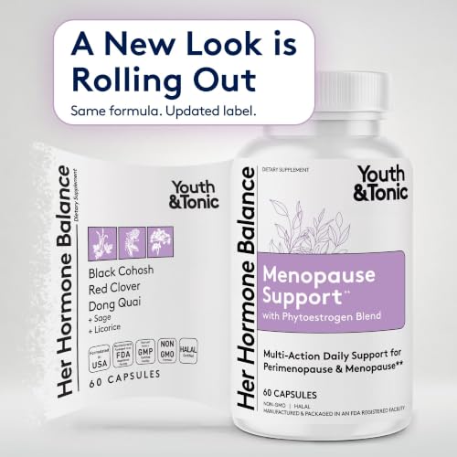 Youth & Tonic Menopause Supplement for Hot Flashes & Night Sweats 60 Pills