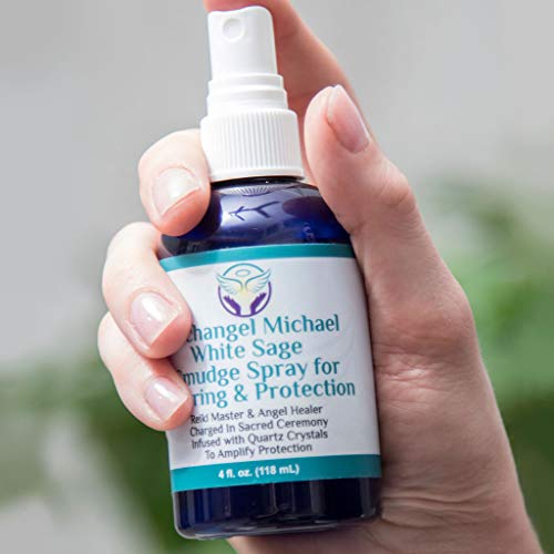 White Sage Spray: White Sage Smudge Spray for Clearing and Protection - Smokeless Liquid Smudging Spray Infused with Quartz Crystals - Negative Energy Cleansing Mist - 4 Fluid Ounces