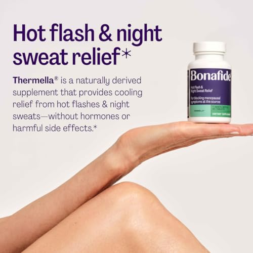 Bonafide Targeted Menopause Support for Hot Flash & Night Sweat Relief Thermella – Hormone-Free, Clinically Studied Formula with a Blend of Curcumin, Green Tea & Spirulina Extracts — 1-Month Supply