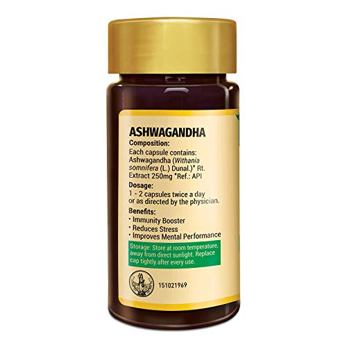 Zandu Ashwagandha Capsules (120 veg caps), Formulated with Pure Extracts of Ashwagandha, Immunity Booster, For Natural Body Strength, Stress Buster (Pack of 60 x 2)