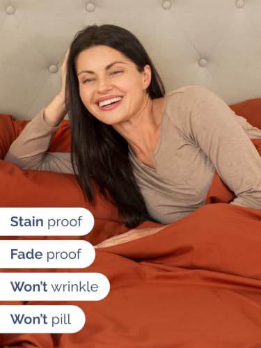 Extra Deep Pocket Queen Size Sheet Set - Breathable & Cooling - Terracotta