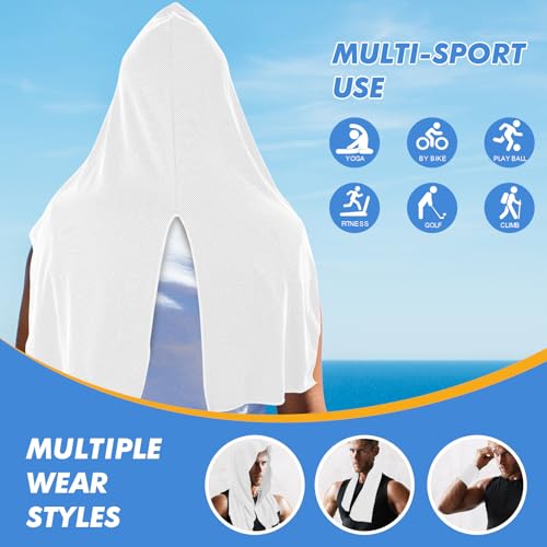 CSITE 3 Pack Cooling Hoodie Towels for Neck and Face, UPF 50 Sun Protection & Instant Cooling, Ice Towels for Hot Weather, Soft Breathable Towel for Sport, Work Out, Gym, Camping & More Activities
