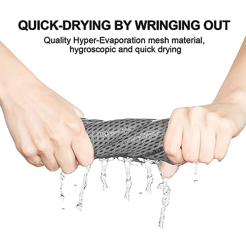 Honoson 10 Pcs Cooling Towel Bulk - Neck & Face Cool Chilly Towels Microfiber Breathable Sport Sweat Rag for Gym, Yoga, Travel, Camping, Running, Outdoor (Grey)