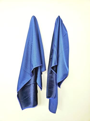 Premium Quality Microfiber Cooling Towel Set, Royal Blue, 2-Pack, 30" x 12" inches, Best for Workout, Sports, Yoga, Cycling, Gym, Walking and Other Outdoor Work.