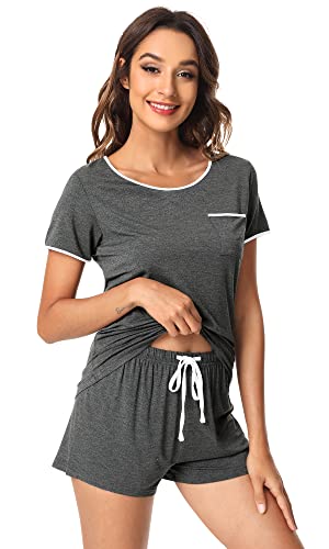 WiWi Bamboo Viscose Womens Pajamas Cooling Sleepwear for Hot Flashes S-4X