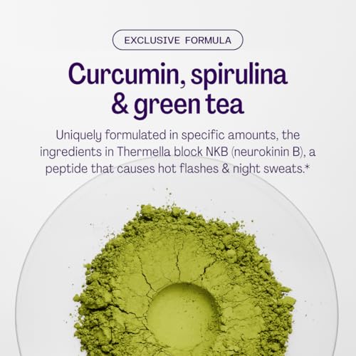 Bonafide Targeted Menopause Support for Hot Flash & Night Sweat Relief Thermella – Hormone-Free, Clinically Studied Formula with a Blend of Curcumin, Green Tea & Spirulina Extracts — 1-Month Supply