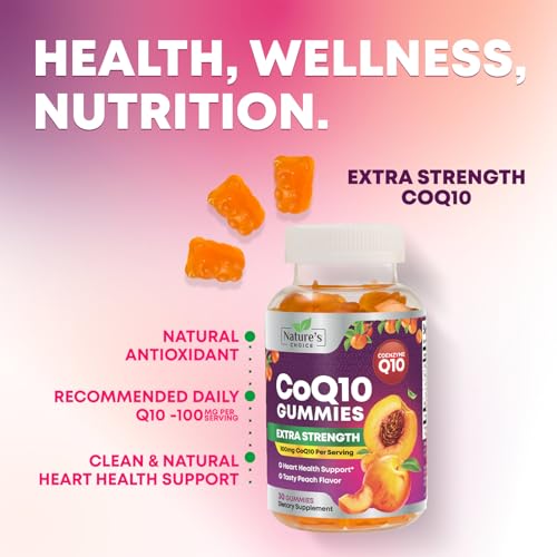CoQ10 Gummies 100mg - 3X Strength Coenzyme Q10 - Ultra High Absorption, Antioxidant Supplements Support Heart Health & Energy Production - Nature's Coq 10 Vitamins Supplement - Vegan - 30 Gummies
