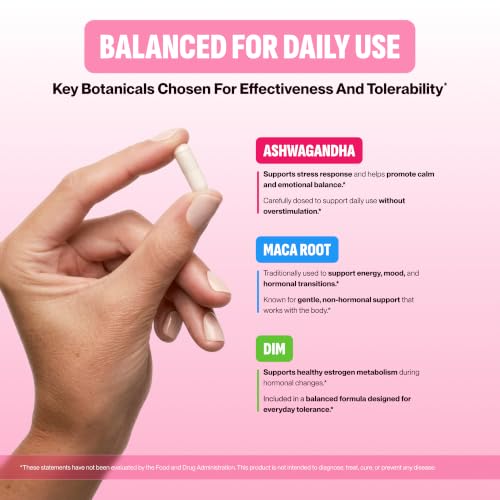 Hormone Harmony for Women – Natural Hormonal Balance Support for Menopause | Perimenopause, Menopause, Hot Flashes, Mood Swings, Cravings, Bloating Relief, 60 Capsules
