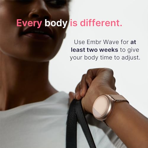 Embr Wave 2 Thermal Wristband, Warming and Cooling Bracelet, Gold | Rechargeable, Effective, Natural Relief from Hot Flashes, Night Sweats, Menopause Symptoms Improve Sleep, Manage Anxiety