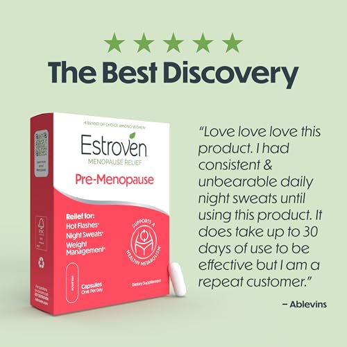 Estroven Perimenopause & Pre-Menopause Supplement for Women, 30 Count | Hormone-free Perimenopause Support for Hot Flash & Night Sweats, Weight management*, Drug-free, Black Cohosh, Cissus, 1 Daily