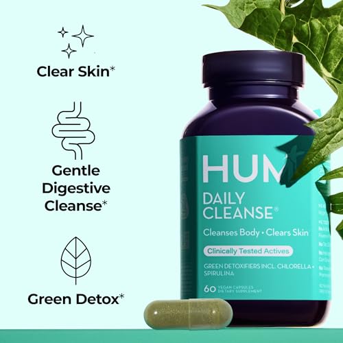 HUM Daily Cleanse Skin Health Supplement, Clear Skin Support, 60 Count