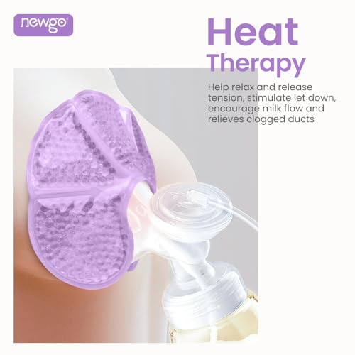 NEWGO Breast Ice Pack, Hot/Cold Therapy for Nursing & Engorgement, 2 Pack | Double-sided Material, Reusable Ice Pack for Breastfeeding, and Post-surgery Comfort, Soothing Relief