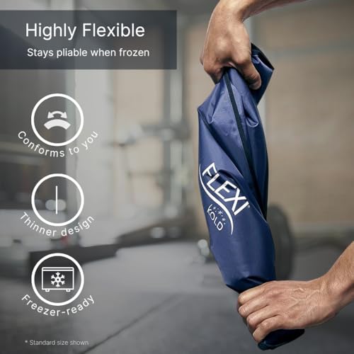 FlexiKold Gel Soft Flexible Ice Packs for Injuries - Reusable Freezer Cold Pack, Cold Compress & Cooling Gel Pad for Face, Shoulder, Hip, Leg, Arm, Ankle & Foot Injury - Medium - 7.5” x 11”