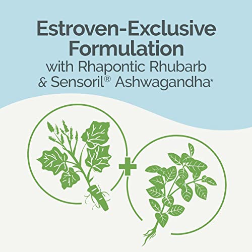 Estroven Complete + Ashwagandha Menopause Supplement for Women, 60 Count | Multi-Symptom Relief, Hot Flash & Night Sweats*, Perimenopause, Hormone-free, Drug-free Rhapontic Rhubarb, 1 Caplet Daily