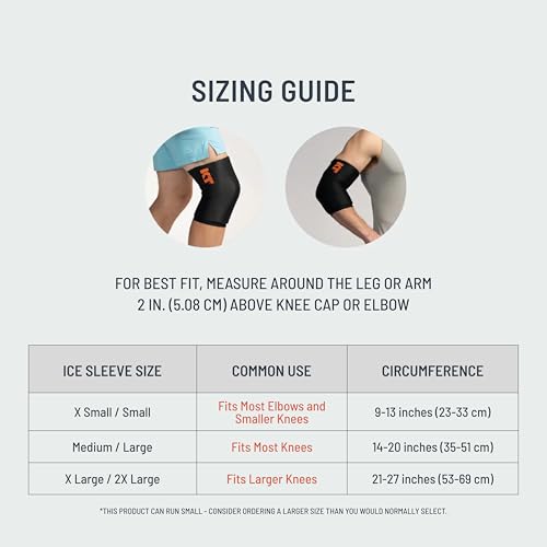 KT Health, Size XS/S, Ice Sleeve and Universal Bag, Direct 360 Degree Cooling and Compression