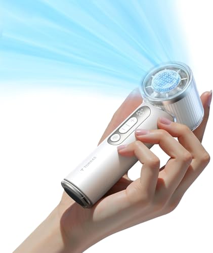 TORRAS COOLiFY iva Handheld Fan with Ice Cooler, [Chill by 50°F], 0-100 Adjustable Speed, Super Mini Powerful Portable Fan 4900mAh Rechargeable, Hand Fans for Travel Essentials,Mothers Day Gifts,Ivory