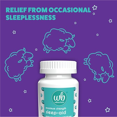 Wellness Basics Sleep Aid | Maximum Strength Diphenhydramine HCl 50 mg | Non-Habit Forming | Twin Pack -192 Total Softgels for Restful Sleep