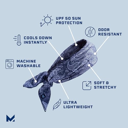 MISSION Cooling Bandana - Lightweight & Breathable - Cools Up to 2 Hours - UPF 50 Sun Protection - Machine Washable