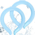 2PCS Neck Cooling Tube with Cover - Reusable Neck Ice Ring, Blue | Cooling Wrap for Hot Weather, Gentle Cooling Relief, No More Condensation or Frostbite, for Indoor & Outdoor