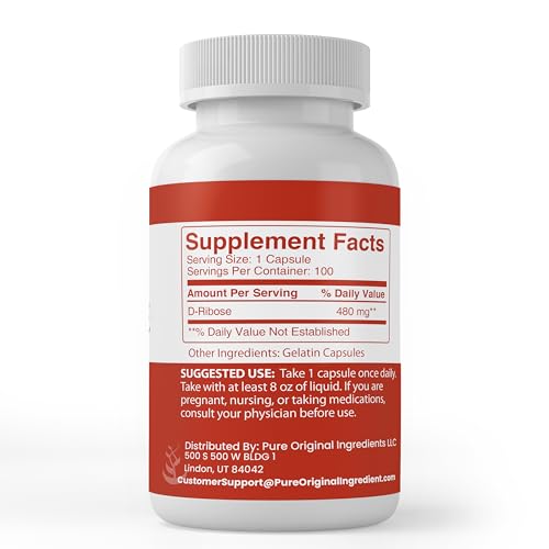 PURE ORIGINAL INGREDIENTS, D-Ribose, 100 Capsules
