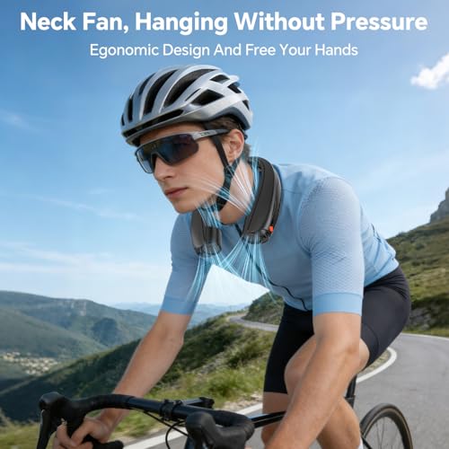 Portable Neck Fan, 6000mAh Rechargeable Personal Fan, 6 Speeds Hands Free Wearable Fan with 360° Surround Airflow, Ideal for Travel, Office, Sports, Home - Gifts for Men Women Dad Mom