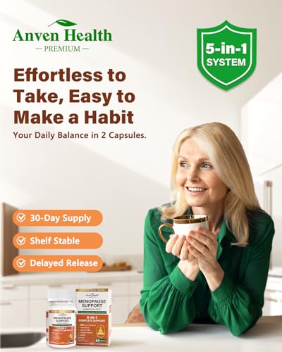 Menopause Supplements for Women 100 Billion CFU, Vitamin D3 B6 | Vitamin D3 & B6, 100B Probiotics, Black Cohosh & Herbs, Collagen, Hot Flashes & Night Sweats Relief, pH Balance