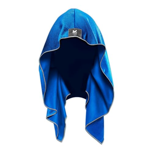 MISSION Cooling Hoodie Towel, Evaporative Cool Technology, Cools Instantly When Wet, UPF 50 Sun Protection, Contours Your Head to Stay in Place, Great for Sports, Fitness, Gym