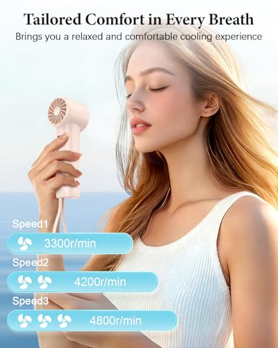 3 IN 1 Portable Fan with Power Bank & Flashlight-Pink | 6.5H Max Cooling,USB Rechargeable,Mini Fan for Outdoor/Travel/Beach/Concerts/Summer.Gifts for Girl,Women.