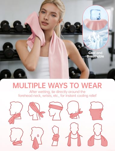 4 Packs Cooling Towels: Instant Cool Towel for Neck and Face Hot Weather UPF50 Quick Dry Microfiber Sweat Towels for Gym Workout Sports (40"x12")