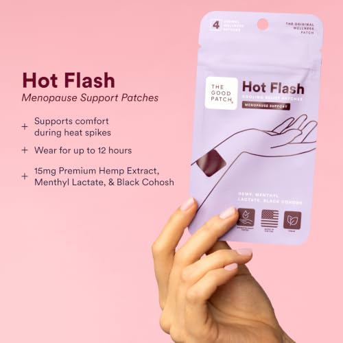 The Good Patch Hot Flash Hemp Cooling Patches (8 Total Patches) | Hemp Extract, Black Cohosh and Black Pepper Patches for Cooling Comfort, Midlife Wellness, Daily Wear and Daytime Support