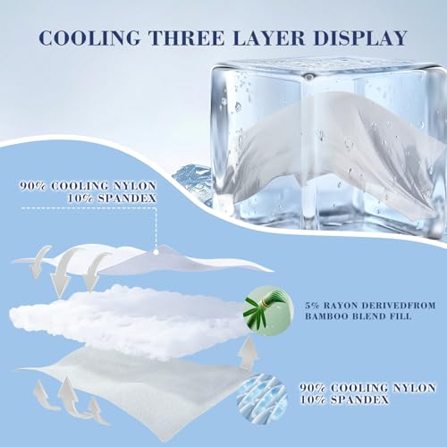 EMME Cooling Comforter King Size, Double Sided Cold 90% Nylon Fabric Fabric Cooling Blanket for Hot Sleepers, Q-Max>0.5 Breathable Summer Quilt for Night Sweater, Lightweight(Purple,106 x 90)