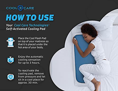 Cool Care Technologies Cooling Pad for Bed - Pressure Activated Gel Provides Instant Relief - Ideal for Fevers, Hot Flashes, Night Sweats