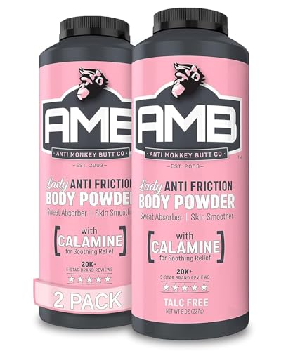 Anti Monkey Butt Body Powder for Women, Talc-Free, 8 oz (2 Pack)