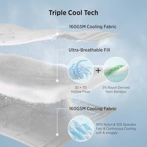 Bedsure Cooling Comforter King Size - Cooling Blankets for Hot Sleepers, Lightweight Comforter for Summer with Dual-Sided Cool Tech, Soft Breathable Cold Blanket for Sleeping, Grey, 102x90 Inches