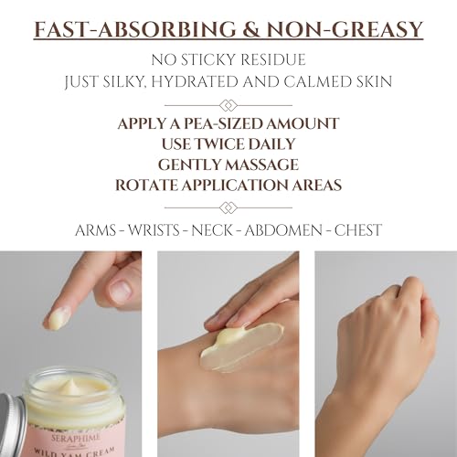 Wild Yam Cream Hormone Balance for Women , Lavender 4oz | Topical Menopause and PMS Support, for Hot Flashes, Night Sweats, Mood Swings and Low Energy, Hydrates and Supports Skin