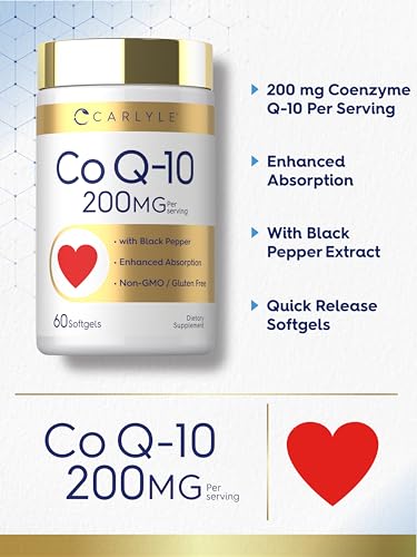 Carlyle CoQ10 200mg Softgels | 60 Count | with Black Pepper