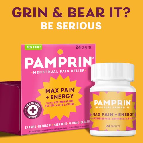 Pamprin Max Pain + Energy – 24 Kaplet, Adet Krampları ve Yorgunluk