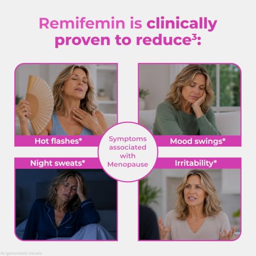 Remifemin Menopause Symptoms Relief - Clinically Proven Ingredients - Menopause Supplements - Black Cohosh - Estrogen-Free - Made in Germany - 120 Tablets