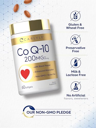 Carlyle CoQ10 200mg Softgels | 60 Count | with Black Pepper