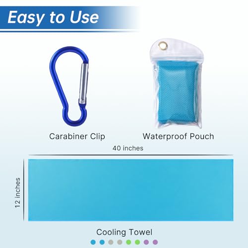 Cooling Towels - 4 Pack Cooling Towels for Neck and Face Cooling Towel | 40"x12", Microfiber Soft Breathable Cooling Towel for Hot Weather, Workout & More Activities